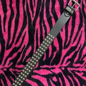 Hot Topic Y2k Emo Black Belt with Gold Stars